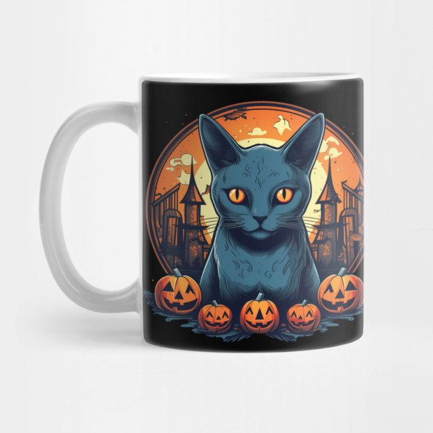 Russian Blue Cat Halloween, Cat Lover by logiamerch