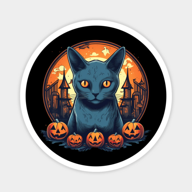Russian Blue Cat Halloween, Cat Lover Magnet by logiamerch
