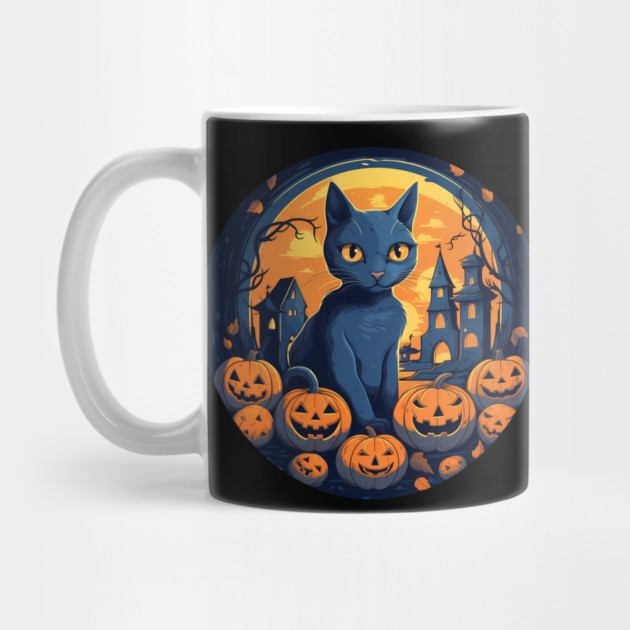 Russian Blue Cat Halloween, Cat Lover by logiamerch