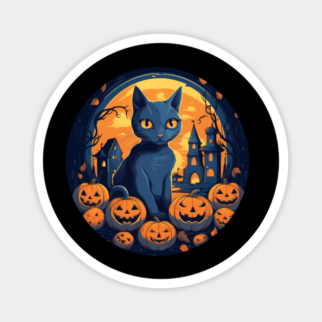Russian Blue Cat Halloween, Cat Lover Magnet by logiamerch