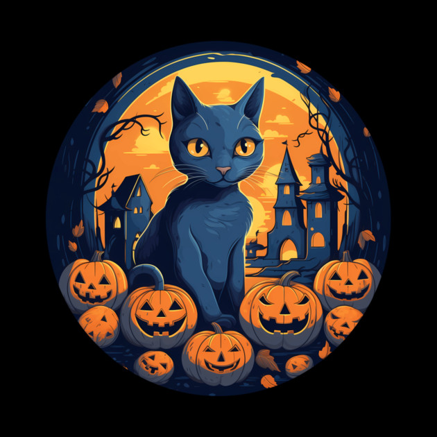 Russian Blue Cat Halloween, Cat Lover by logiamerch