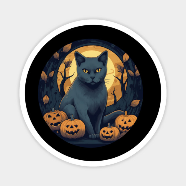 Russian Blue Cat Halloween, Cat Lover Magnet by logiamerch