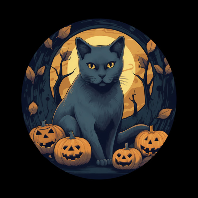 Russian Blue Cat Halloween, Cat Lover by logiamerch