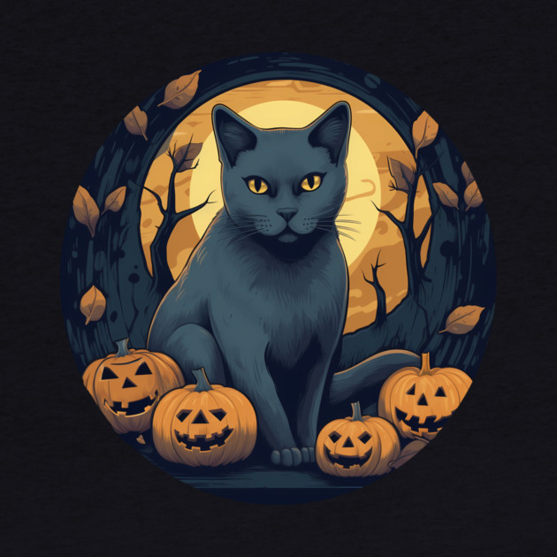 Russian Blue Cat Halloween, Cat Lover by logiamerch