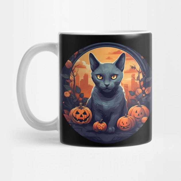 Russian Blue Cat Halloween, Cat Lover by logiamerch