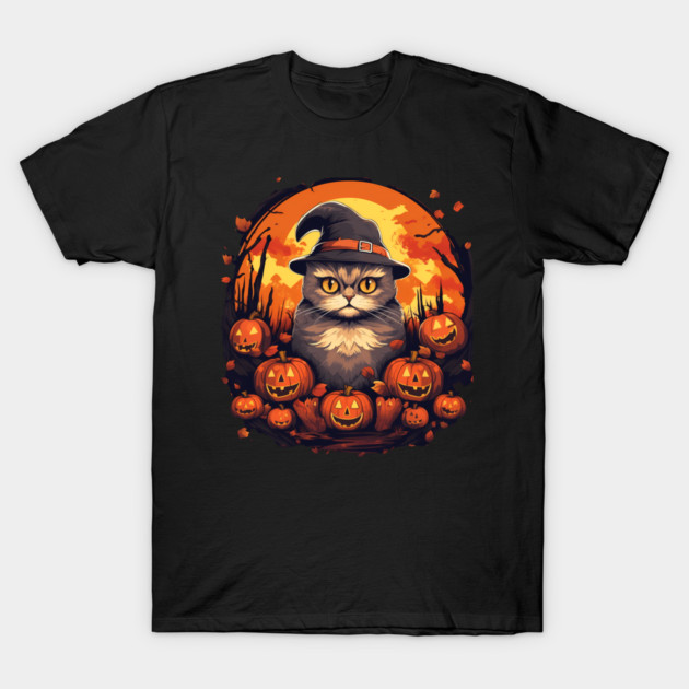 Scottish Fold Cat Halloween, Cat Love T-Shirt by logiamerch