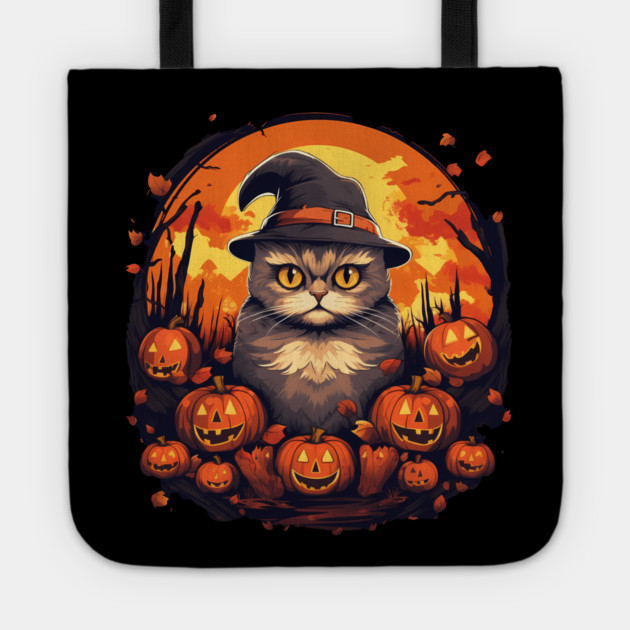 Scottish Fold Cat Halloween, Cat Love Tote by logiamerch