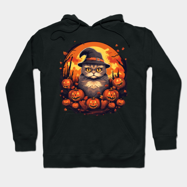 Scottish Fold Cat Halloween, Cat Love Hoodie by logiamerch