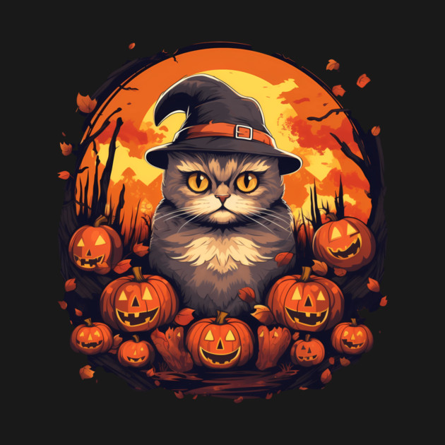 Scottish Fold Cat Halloween, Cat Love by logiamerch