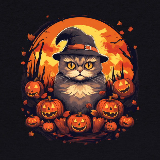 Scottish Fold Cat Halloween, Cat Love by logiamerch