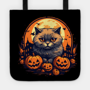 Scottish Fold Cat Halloween, Cat Lover Tote