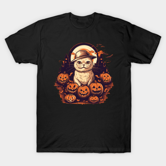 Scottish Fold Cat Halloween, Cat Lover T-Shirt by logiamerch