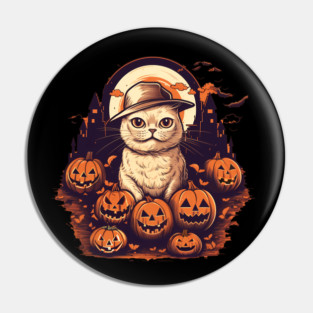 Scottish Fold Cat Halloween, Cat Lover Pin