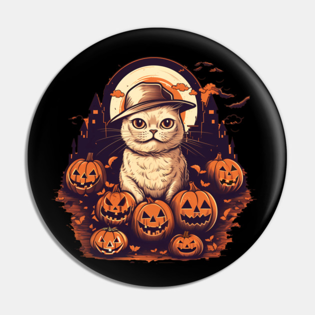 Scottish Fold Cat Halloween, Cat Lover Pin by logiamerch