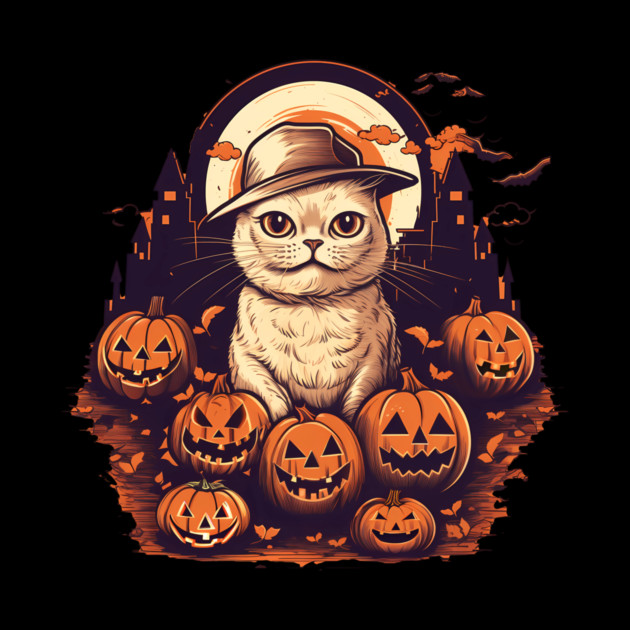 Scottish Fold Cat Halloween, Cat Lover by logiamerch