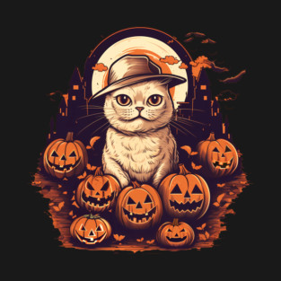 Scottish Fold Cat Halloween, Cat Lover T-Shirt