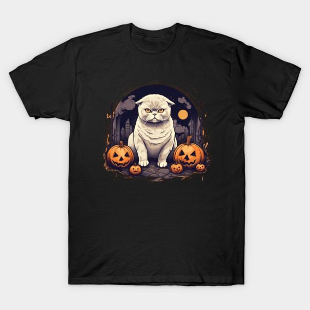 Scottish Fold Cat Halloween, Cat Lover T-Shirt by logiamerch