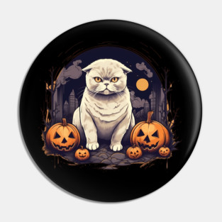 Scottish Fold Cat Halloween, Cat Lover Pin
