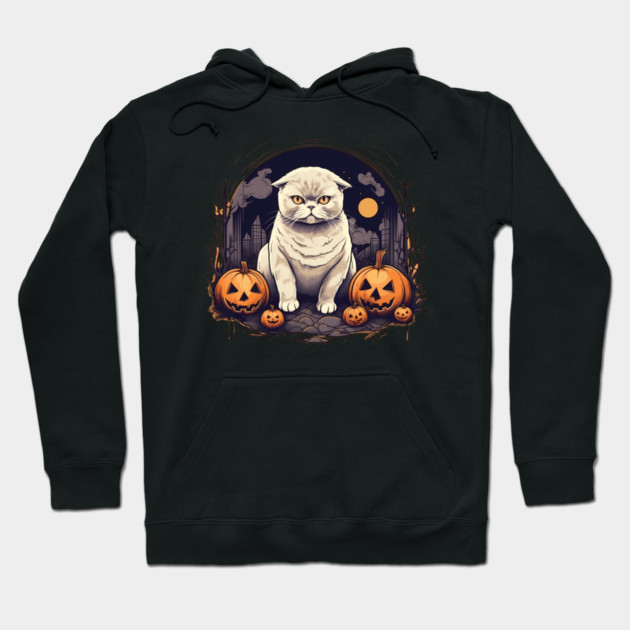 Scottish Fold Cat Halloween, Cat Lover Hoodie by logiamerch