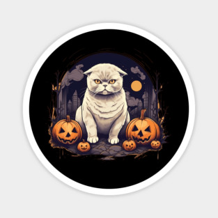 Scottish Fold Cat Halloween, Cat Lover Magnet
