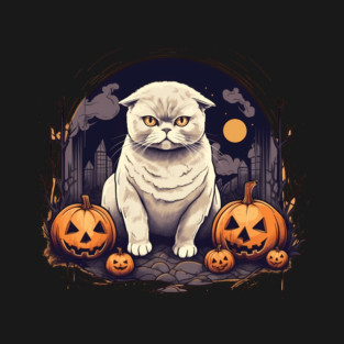 Scottish Fold Cat Halloween, Cat Lover T-Shirt