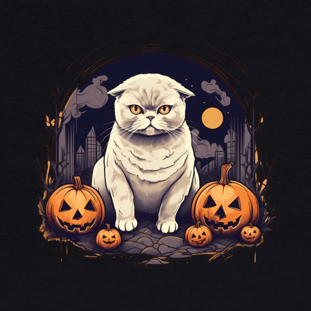 Scottish Fold Cat Halloween, Cat Lover by logiamerch