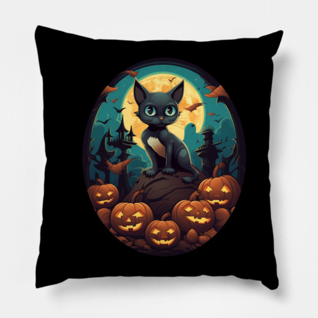 Siamese Cat Halloween, Cat Lover Pillow by logiamerch