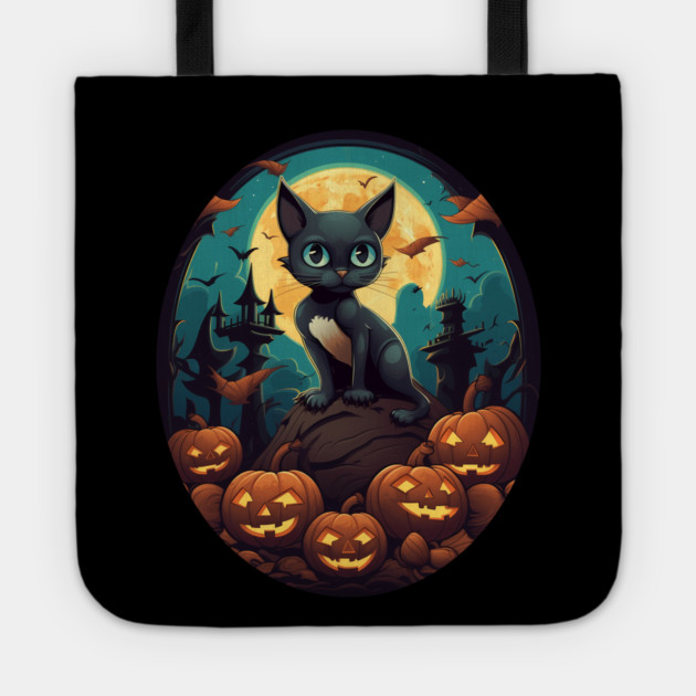 Siamese Cat Halloween, Cat Lover Tote by logiamerch