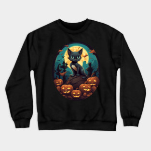 Siamese Cat Halloween, Cat Lover Crewneck Sweatshirt