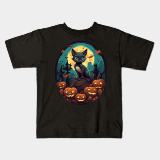 Siamese Cat Halloween, Cat Lover Kids T-Shirt
