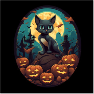 Siamese Cat Halloween, Cat Lover Posters and Art