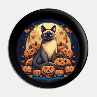 Siamese Cat Halloween, Cat Lover Pin