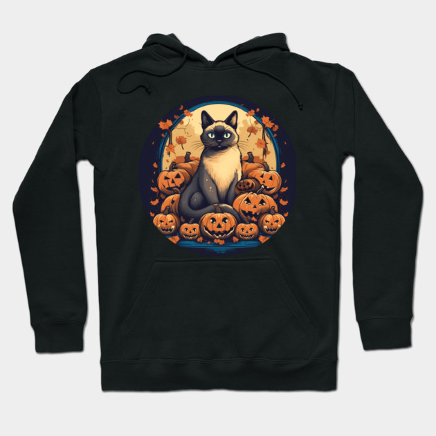 Siamese Cat Halloween, Cat Lover Hoodie by logiamerch