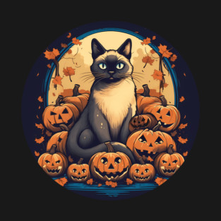 Siamese Cat Halloween, Cat Lover T-Shirt