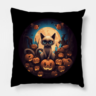 Siamese Cat Halloween, Cat Lover Pillow