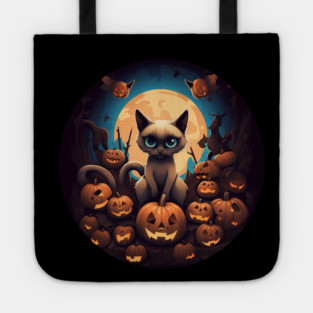 Siamese Cat Halloween, Cat Lover Tote