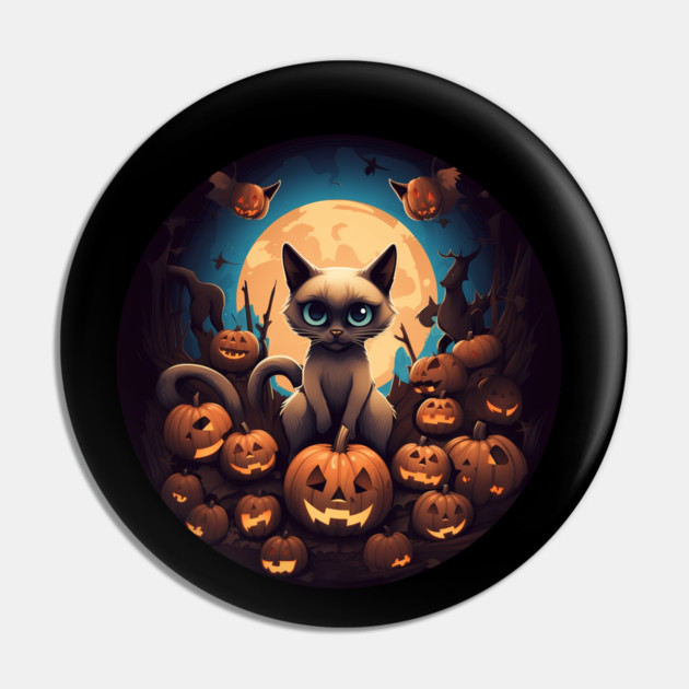 Siamese Cat Halloween, Cat Lover Pin by logiamerch