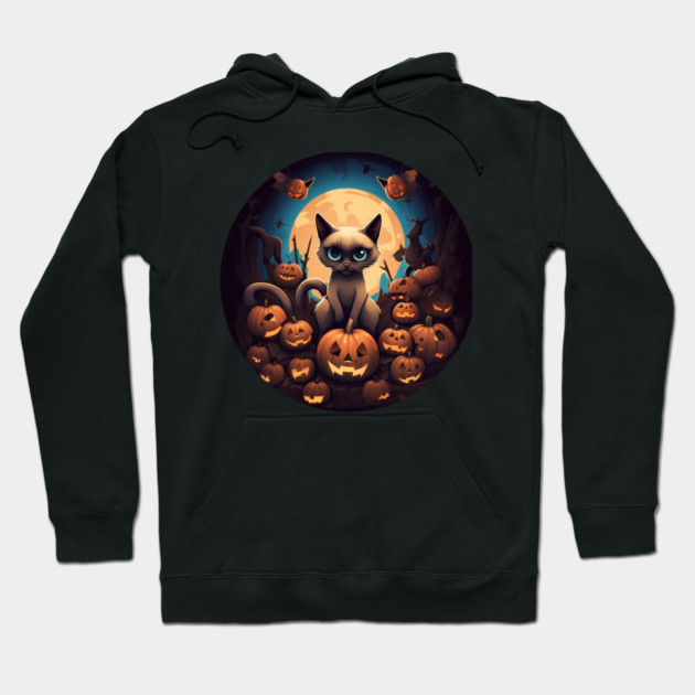 Siamese Cat Halloween, Cat Lover Hoodie by logiamerch