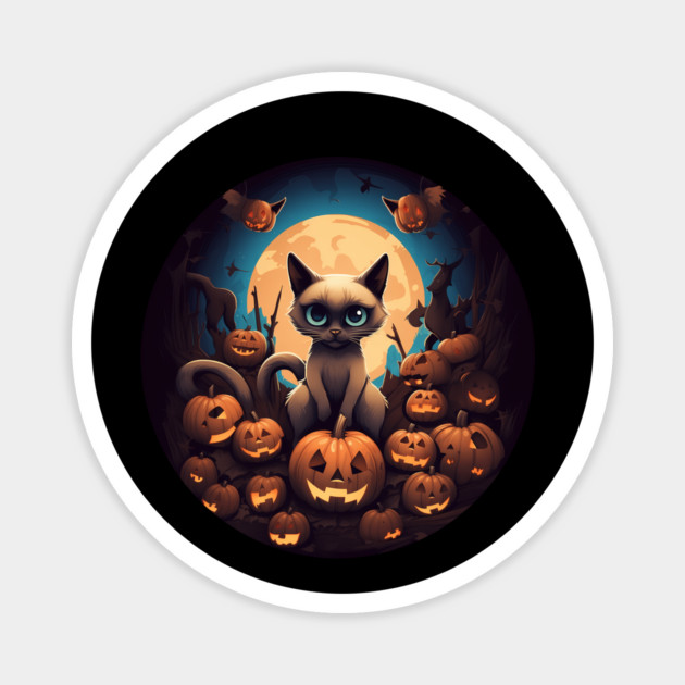Siamese Cat Halloween, Cat Lover Magnet by logiamerch