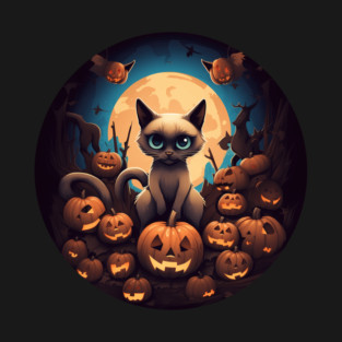 Siamese Cat Halloween, Cat Lover T-Shirt