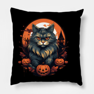 Siberian Cat Halloween, Cat Lover Pillow