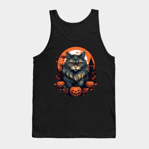 Siberian Cat Halloween, Cat Lover Tank Top by logiamerch