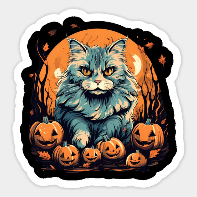 Siberian Cat Halloween, Cat Lover Sticker by logiamerch