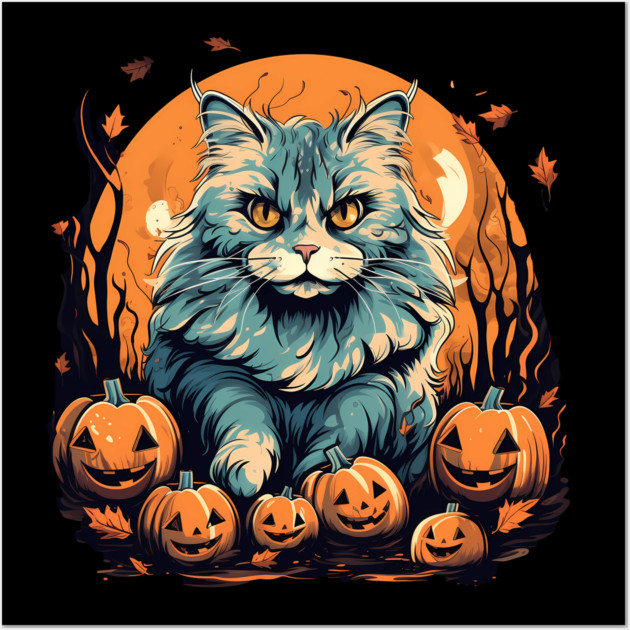 Siberian Cat Halloween, Cat Lover Wall Art by logiamerch