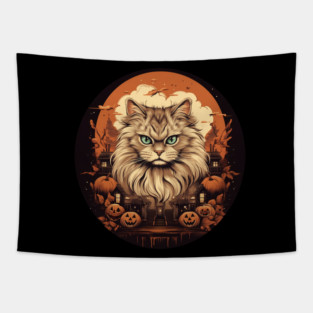 Siberian Cat Halloween, Cat Lover Tapestry
