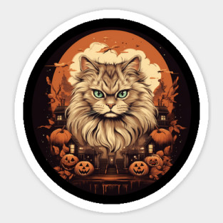 Siberian Cat Halloween, Cat Lover Sticker