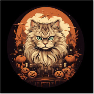 Siberian Cat Halloween, Cat Lover Posters and Art