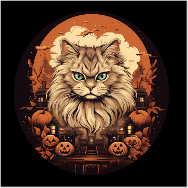 Siberian Cat Halloween, Cat Lover Wall Art by logiamerch