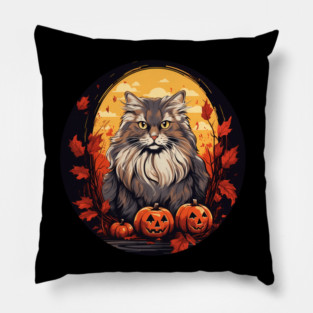 Siberian Cat Halloween, Cat Lover Pillow