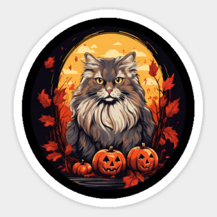 Siberian Cat Halloween, Cat Lover Sticker